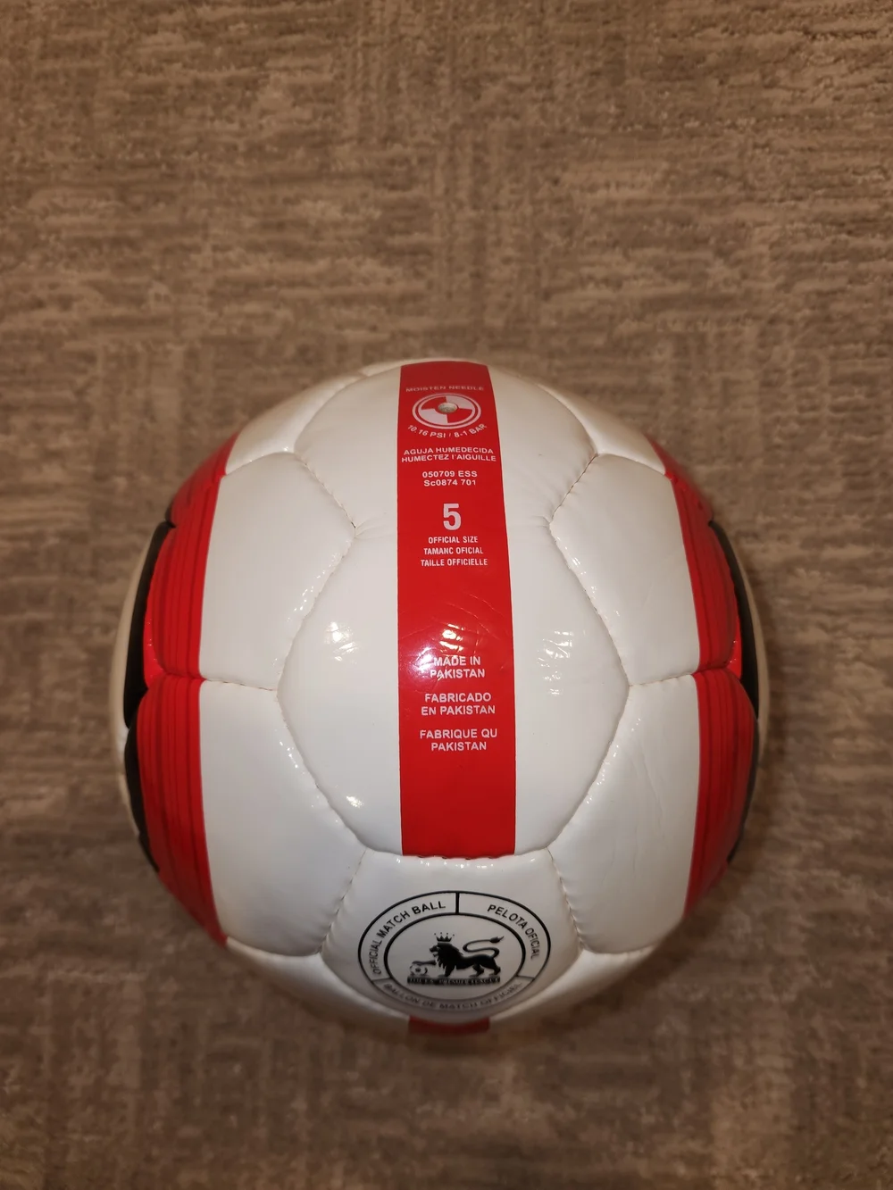 Total 90 Aerow Premier League Ball Soccer/Football Full Size 5 New Never Used